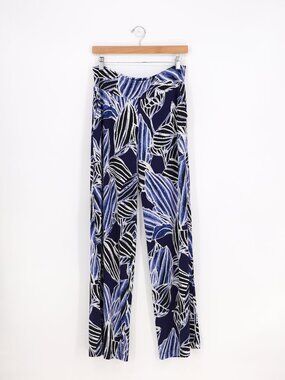 CLARA SUNWOO Soft Knit Ankle Pull On Pants Purple & Blue Size L